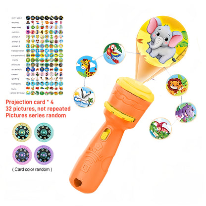 Jouet de projection pour enfants avec 4 cartes et 24 motifs : légumes, chiffres, animaux, jouet éducatif STEM pour l'apprentissage des tout-petits, cadeau d'anniversaire, jeu de société en famille – Couleur aléatoire
