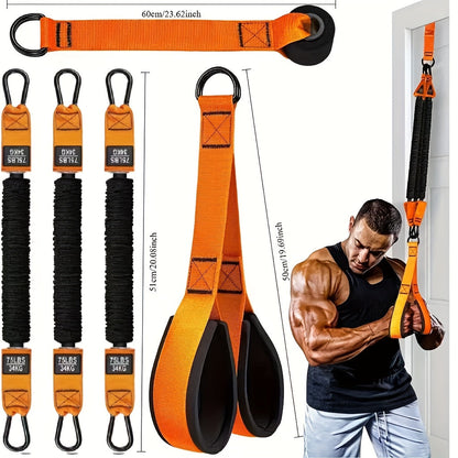 Ensemble de 5 bandes de résistance robustes jusqu'à 100 kg – Inclut 3 bandes de résistance, poignées et ancrage de porte pour exercices de deltoïde, tirage visage et biceps en salle de sport à domicile, idée cadeau fitness idéale