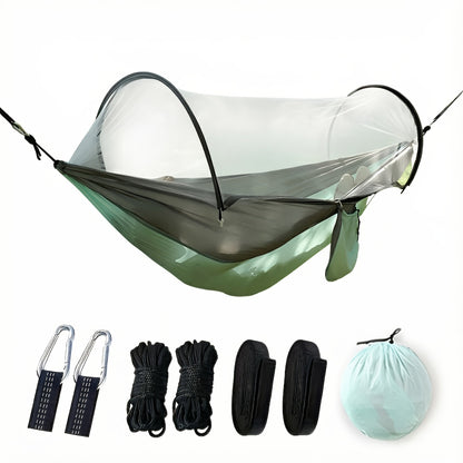 Hamac de camping double 3-en-1 avec moustiquaire et pare-soleil – Léger, portable et durable, idéal pour le camping, la randonnée, le trekking et les pique-niques dans les parcs, 7 coloris au choix