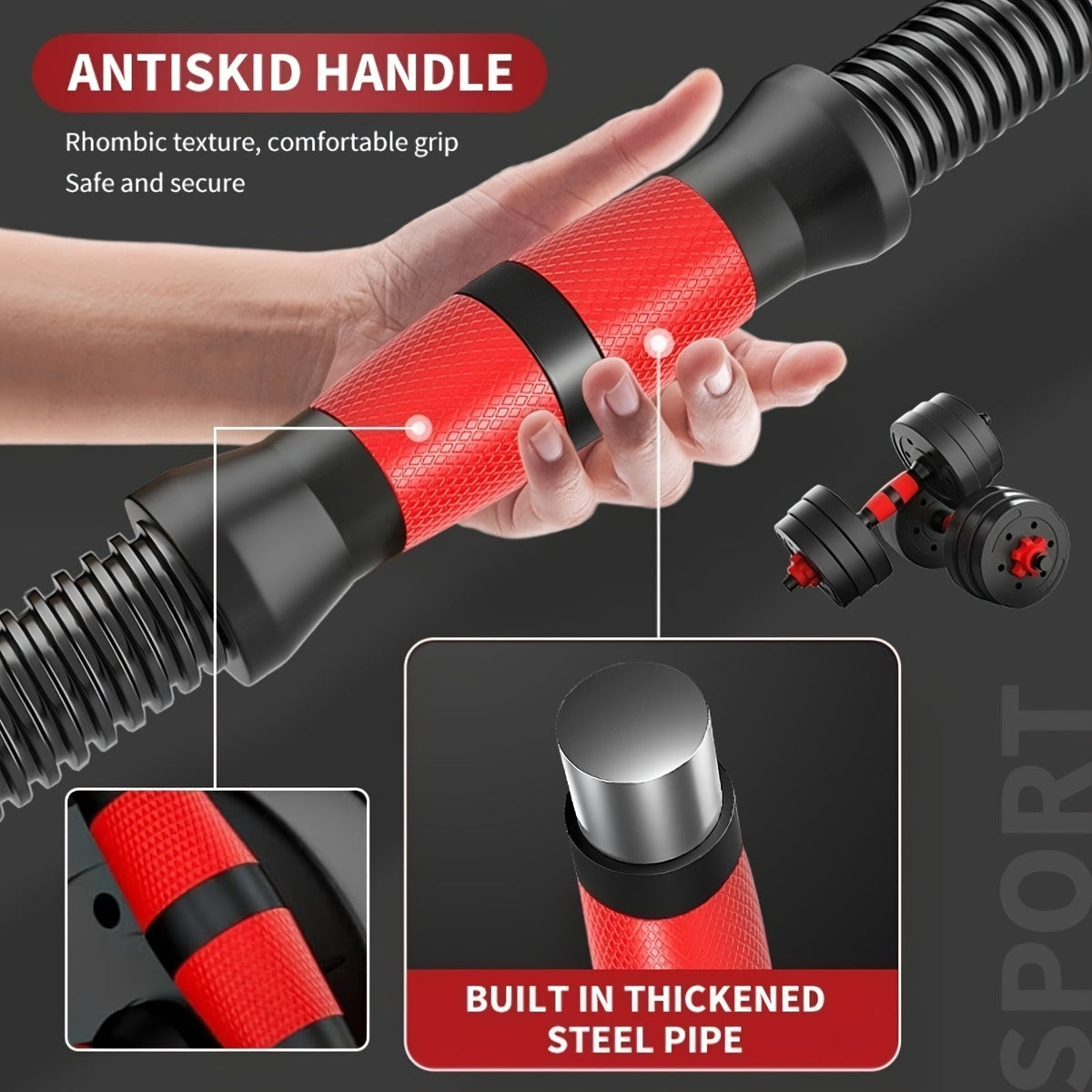 Set d'haltères réglables 10 kg & 20 kg pour hommes et femmes – Équipement de musculation pour salle de sport à domicile avec barre de connexion et disques pour entraînement de force, renforcement musculaire et remise en forme
