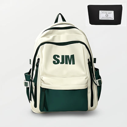 Ensemble de sac à dos de voyage grande capacité pour homme, sacoche pour ordinateur portable en nylon durable à compartiments multiples avec sangles réglables pour les voyages d'affaires et le campus – Combinaison sac à dos et sac à bandoulière