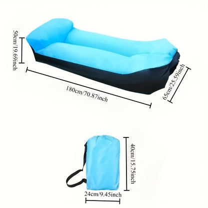 Canapé gonflable portable et fauteuil inclinable pour l'extérieur – Transat robuste semblable à un lit, gonflage et dégonflage rapides, léger et compact pour le camping, la plage, le jardin et les voyages, aucune pompe nécessaire