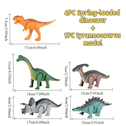 Wind-Up Walking Dinosaur Toys Set 2/5/6/8/14pcs Jurassic Simulation Animals T-Rex Velociraptor Brontosaurus Mosasaur Auto-Walking Hand-Cranked Dino Figures Gift for Kids
