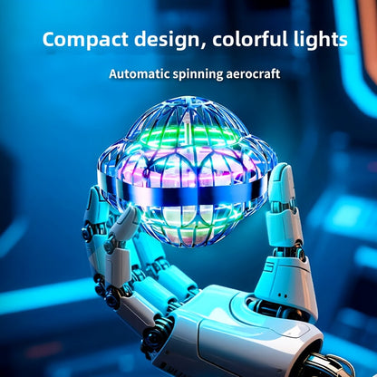 Jouet volant intelligent en forme de soucoupe volante, drone hexagonal rotatif à vol autonome, contrôlé par la main, robot volant d'intérieur, cadeau d'anniversaire ou de Noël pour enfants et adultes, bleu, violet, rouge