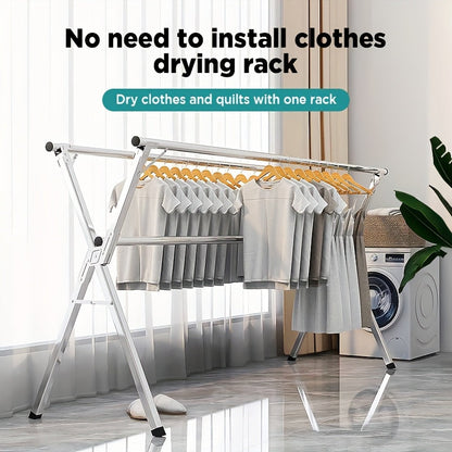 Séchoir à linge en acier inoxydable, 160 cm et 200 cm, rétractable, pliable et robuste, étendoir à linge intérieur/extérieur repliable avec longueur réglable pour balcon, chambre et buanderie