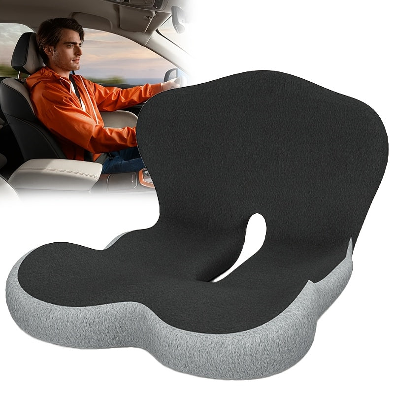 Coussin de siège ergonomique en mousse à mémoire de forme avec soutien lombaire – Coussin antidérapant pour chaise de bureau, fauteuil gaming et siège de voiture pour soulager les douleurs aux hanches et au coccyx, confort prolongé en position assise