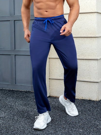 Lot de 3 pantalons de survêtement légers pour homme avec poches – Joggers athlétiques à ourlet ouvert pour l'entraînement, le jogging, la salle de sport et la course, tailles S à XXXL, 3 assortiments de couleurs
