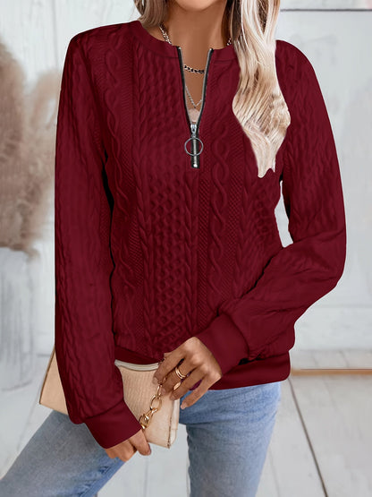 Sweat-shirt zippé pour femme, col baseball, manches longues, automne hiver, couleur unie, haut polaire, S M L XL XXL, multicolore