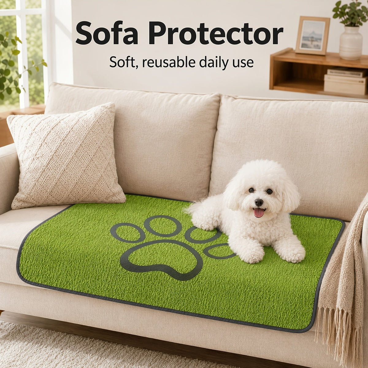 Tapis de propreté lavable pour chien - Alèse réutilisable antidérapante en polyester super absorbant pour cage, canapé et sol, tapis d'éducation résistant aux déchirures et lavable en machine pour petits et moyens chiens, tailles S et L