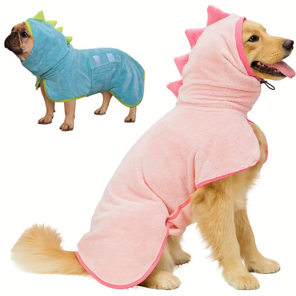 Peignoir de bain en microfibre pour chiens et chats avec gants de séchage - Peignoir ultra-doux à séchage rapide, serviette ajustable pour temps froid, plage et piscine (1 peignoir + 2 gants)