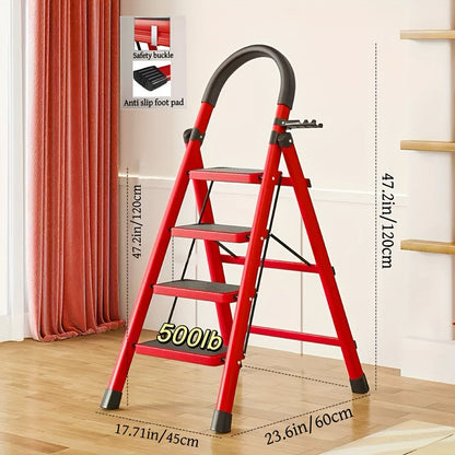 Escabeau pliant robuste, capacité 225 kg - Échelle portable antidérapante à 2/3/4/5 marches, plastique léger et durable, marchepied pliable pour la maison, la cuisine, le bureau et usage industriel