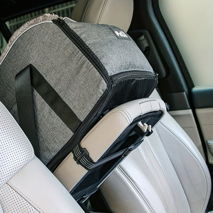 Siège rehausseur de voiture pour petits et moyens animaux – Sac de transport portable avec boucle de sécurité, vue surélevée, construction en polyester pour chiens et chats en voiture