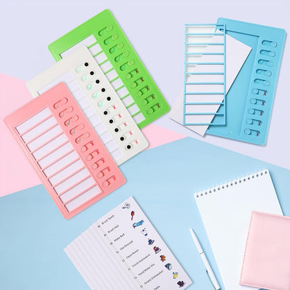 Lot de 4 tableaux de corvées – Tableaux de tâches à cocher en plastique avec 10 listes de tâches détachables en papier cartonné pour l'organisation de la routine domestique, les corvées des enfants, le planning familial et le suivi des tâches quotidiennes