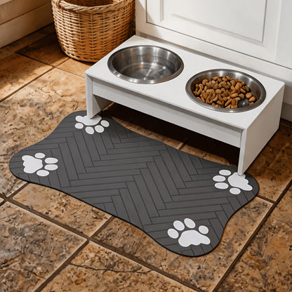 Tapis de nourrissage antidérapant et absorbant pour chiens et chats - Set de table imperméable de forme irrégulière, tapis de sol souple et lavable pouvant servir de couchage