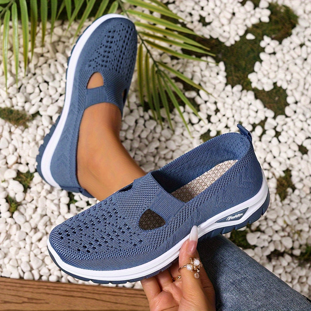 Women's Mesh Slip-On Sneakers – Lightweight Comfortable Casual Walking Shoes for Beach, Vacation, Camping & Everyday Summer Use, Sizes US 6.5–10.5