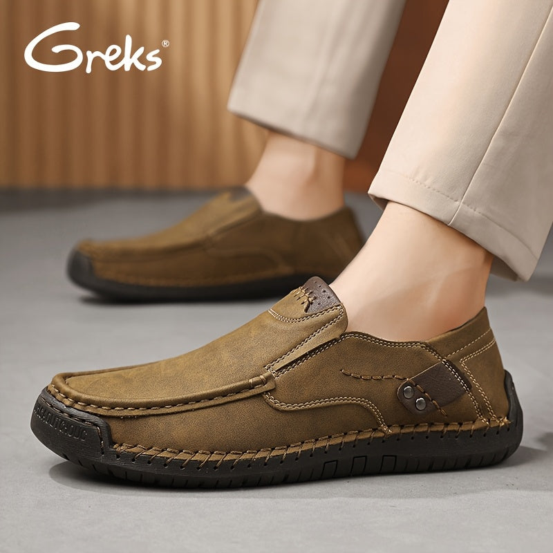 Mocassins de conduite cousus main pour homme, chaussures à enfiler légères et respirantes – Mocassins décontractés style bateau pour le travail, les voyages, la marche et l'extérieur, tailles US 4–12,5