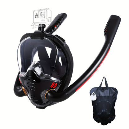 Masque de plongée intégral – Vue panoramique HD à 180° avec système anti-fuite Dry Top, design respirant pour adultes, hommes et femmes, masque de plongée et d'apnée