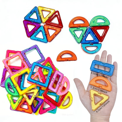 Ensemble de 30 blocs de construction magnétiques pour enfants – Grands carreaux à empiler colorés, jouet éducatif STIM, apprentissage des formes et des couleurs, cadeau d'anniversaire ou de Noël pour tout-petits