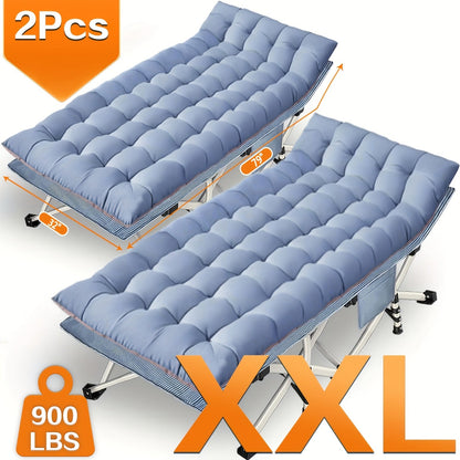 Lit de camp pliant avec matelas 190-200 cm – Lit de camp portable très résistant pour adultes, enfants et adolescents, charge maximale 315-400 kg, pour le camping, la maison, le bureau, la plage, le jardin et la pêche