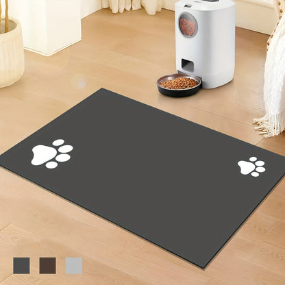 Tapis de nourrissage pour animaux motif pattes — Tapis de gamelle en caoutchouc absorbant à séchage rapide pour chiens et chats, dessous de plat antidérapant, résistant aux taches et facile à nettoyer | Cadeau de décoration intérieure
