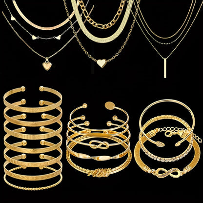 Parure de bijoux bohème pour femme 37-87 pièces – boucles d'oreilles, colliers, bagues et bracelets avec cœurs, torsades et papillons, style bohème minimaliste, ensemble multi-éléments pour le quotidien, les fêtes et les vacances