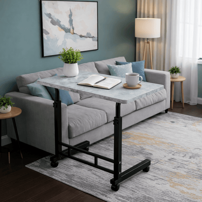 Table pour ordinateur portable mobile réglable en hauteur avec roulettes, bureau d'ordinateur de chevet roulant pour lit et canapé, table d'appoint pour chambre, dortoir et petits espaces, disponible en 8 couleurs