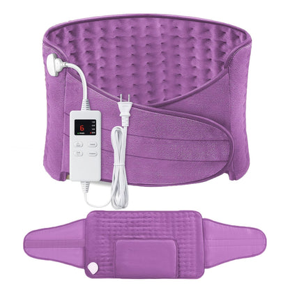 Ceinture chauffante électrique pour soulager les maux de dos, 30 x 60 cm – 6 niveaux de chaleur (40-65°C), arrêt automatique après 6 heures, 4 minuteurs, tour de taille réglable (60-115 cm), coussin chauffant lavable pour hommes et femmes