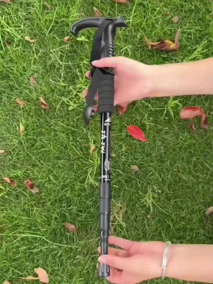 Bâton de randonnée pliable en alliage d'aluminium réglable avec verrouillage rapide pour hommes et femmes – Bâton de marche léger et rétractable pour la randonnée, le trekking et la marche sur sentier, accessoires d'extérieur