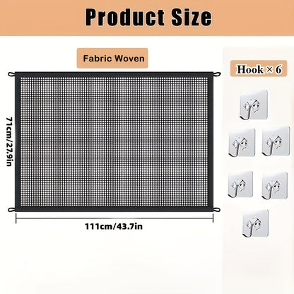 Barrière de sécurité pliable pour chiens et chats – Installation sans perçage, hauteur réglable, filet de protection, barrière légère et portable pour escaliers, portes et couloirs, usage intérieur