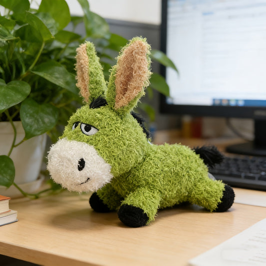 Jouet à mâcher pour animaux en forme d'âne à double couche renforcée – Peluche épaisse anti-morsure pour chiens, chats, chiots et chatons, jouet sonore interactif durable et résistant à l'usure