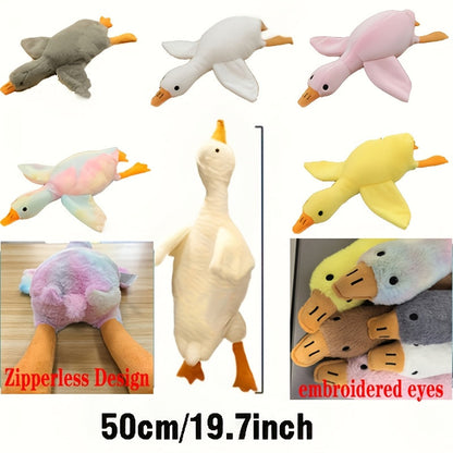Grande peluche canard tie-dye pour chiens et chats – Jouet compagnon doux et lavable de 50 cm avec yeux brodés et conception sans fermeture éclair pour animaux de toutes tailles