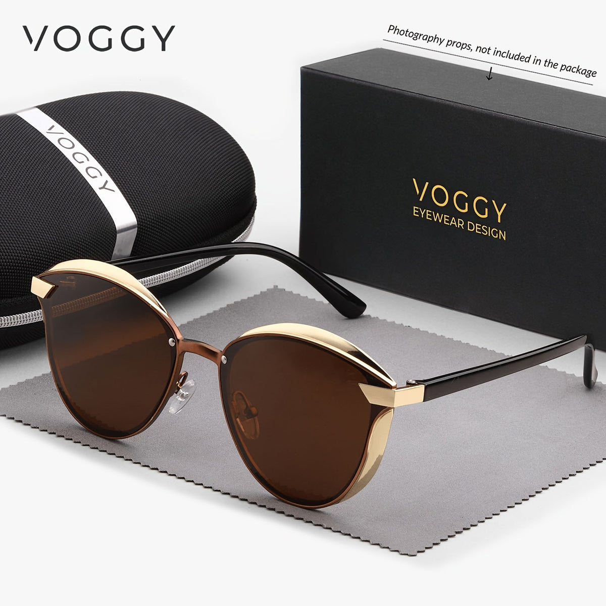 Lunettes de soleil rétro polar isées VOGGY avec protection UV400 pour hommes et femmes – Monture en métal légère, verres miroités, 8 couleurs, idéales pour la conduite, la randonnée, le cyclisme, la pêche et les voyages, coffret cadeau inclus