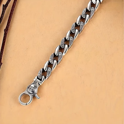 Bracelet homme en argent sterling 925 – Design à maillons classique, disponible en 3 tailles : 18 cm, 20 cm, 22 cm. Bijou à porter au quotidien, idéal comme cadeau pour hommes, famille et amis.