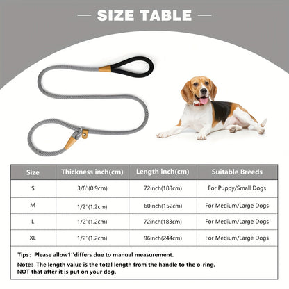 Laisse pour chien en nylon durable pour petits, moyens et grands chiens - Laisse de dressage robuste tissée S-XL, 8 couleurs, laisse de promenade avec poignée confortable et résistante