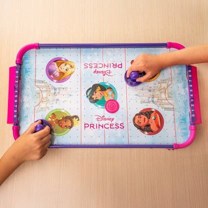 Table de hockey sur air électronique sous licence officielle Disney Princess – Surface de jeu en bois lisse, compteurs de points manuels, jeu amusant pour enfants pour salle de jeux, cadeau d'anniversaire et de vacances