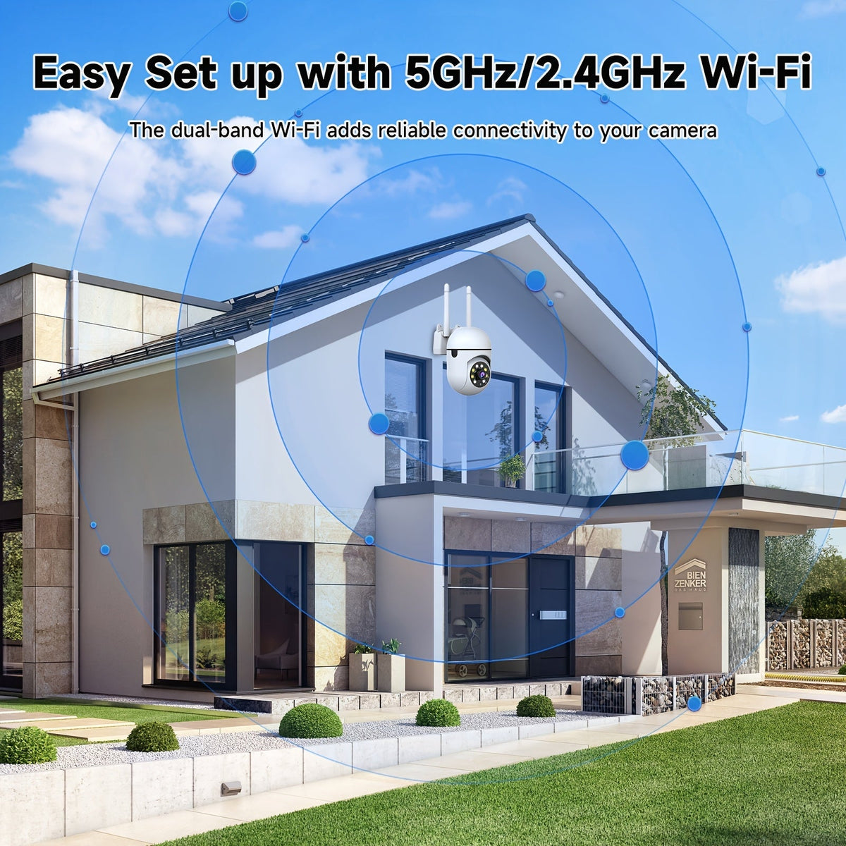 Lot de 2 caméras de sécurité WiFi 2K QHD PTZ panoramique 355° – Double bande 2,4 G/5 G, détection de mouvement par IA, vision nocturne couleur, audio bidirectionnel, stockage cloud et carte SD, babyphone, caméra de surveillance intérieure