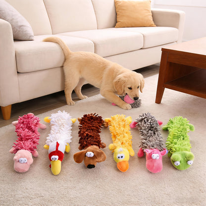Lot de 6 jouets en peluche grinçants pour chien avec bruit de papier froissé – Jouets interactifs doux et résistants pour petits et moyens chiens, dressage de chiots, jeu en autonomie et complicité avec l'animal