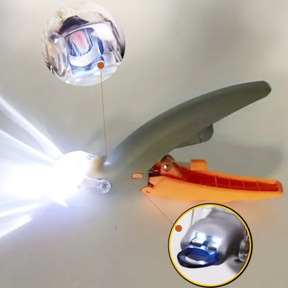 Lot de 2 coupe-griffes LED pour animaux avec poignée ergonomique antidérapante – Coupe-griffes précis et sûr pour chat et chien avec lumière LED intégrée pour un soin optimal, orange et gris, outil indispensable pour l'entretien des griffes