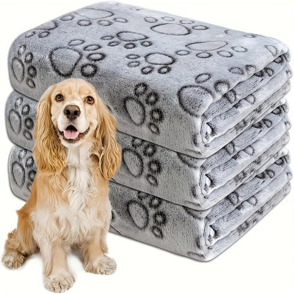 Couverture douce en flanelle pour chiens et chats, lavable en machine, plaid douillet en polyester pour petits, moyens, grands et très petits animaux, idéale pour canapé, lit ou cage