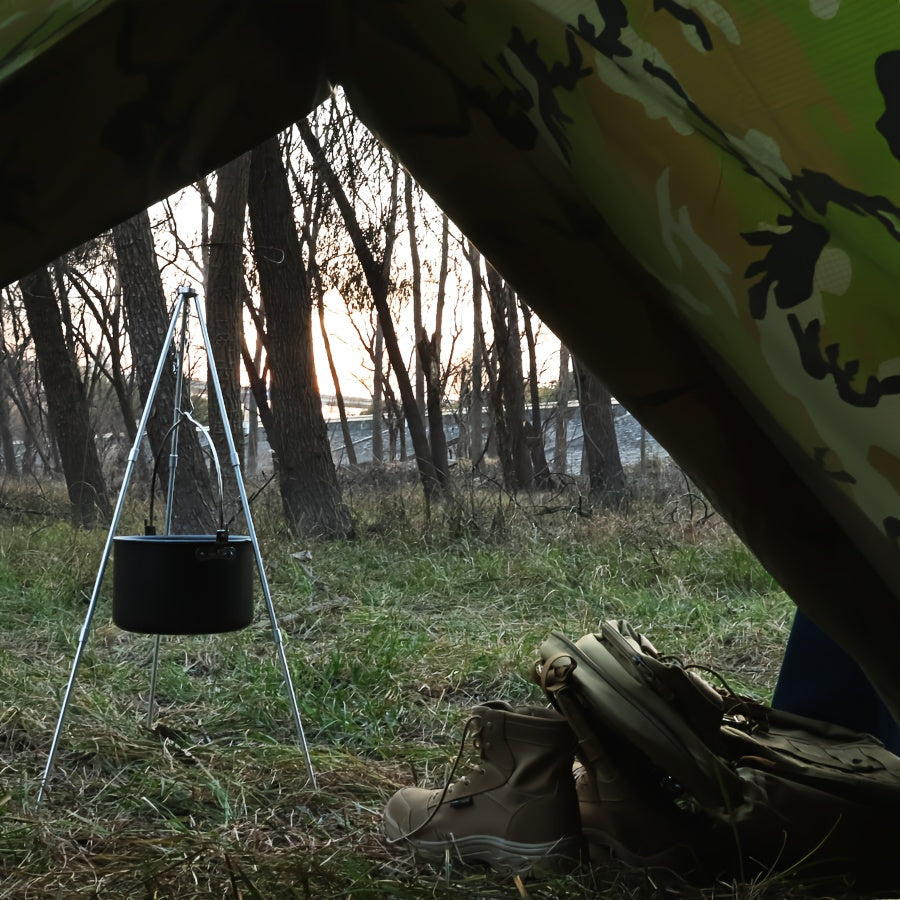 Toile de tente de camping avec protection UV et support en alliage – Abri pliable et portable pour 4 personnes pour randonnée, camping, jardin et survie en plein air | Auvent de camping toutes saisons