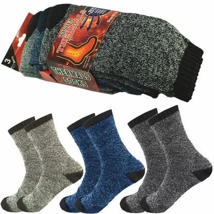 Lot de 6 paires de chaussettes thermiques pour hommes – Chaussettes épaisses isolantes pour temps froid, randonnée, ski, camping et sports d'extérieur, chaussettes d'hiver en acrylique pour bottes