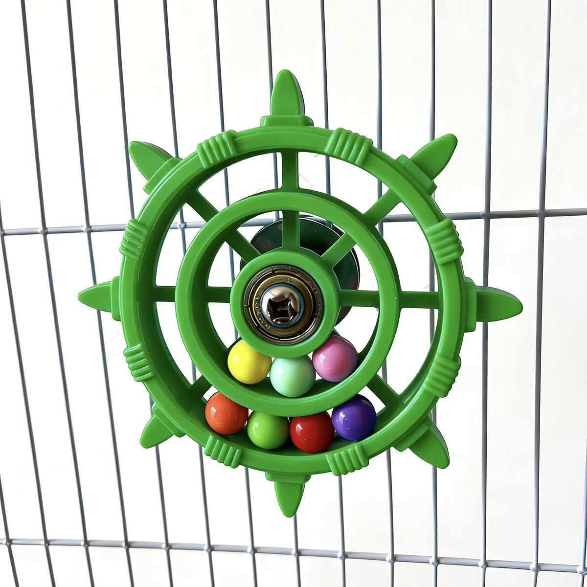Jouet pour oiseaux à roue tournante colorée avec disque rotatif et perles, accessoire de cage interactif et anti-stress pour perruches, calopsittes et canaris, couleurs multiples