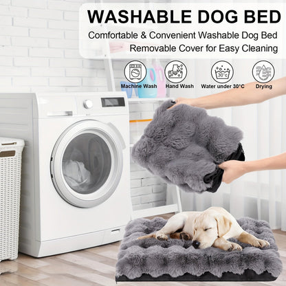 Lit orthopédique pour grands chiens – Couchage en mousse à mémoire de forme pour animaux avec housse amovible et lavable, base antidérapante, fausse fourrure, soulagement des articulations, ultra-résistant, tailles S, M, XL, XXL