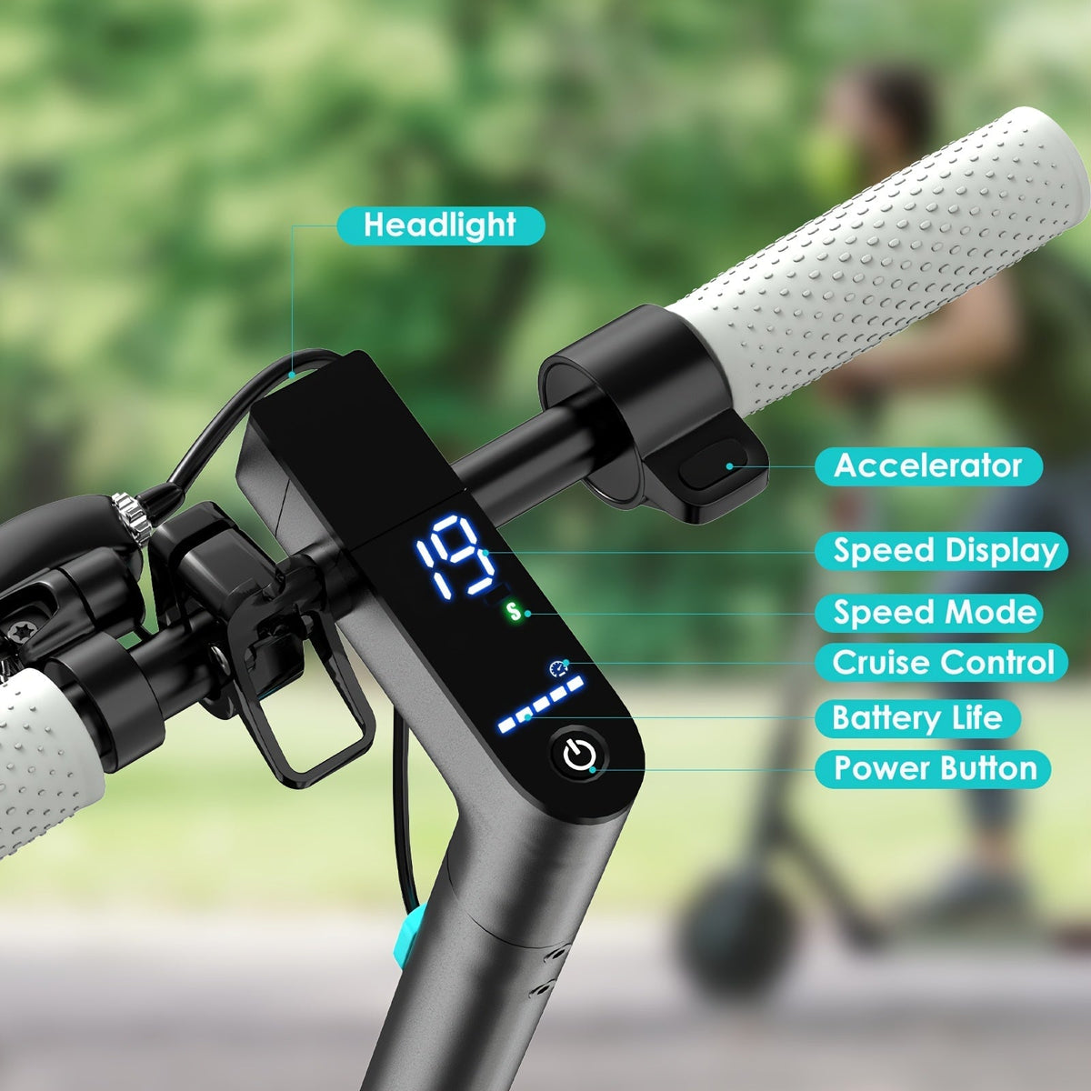 Trottinette électrique pliable pour adultes, moteur 350 W, pneus pleins de 8,5 pouces, autonomie de 25-32 km, double système de freinage et écran LED – Trottinette électrique légère pour trajets quotidiens