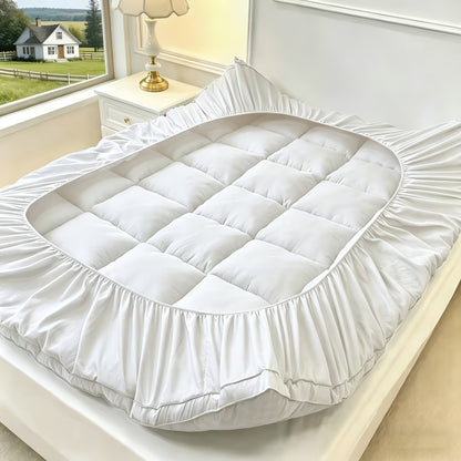 Surmatelas matelassé avec housse rafraîchissante, bonnet profond extensible de 8 à 21 pouces pour lits simple, double, grand lit, très grand lit et très grand lit californien, disponible en blanc, gris, noir et bleu marine