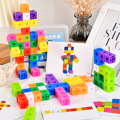 Cubes de construction emboîtables, puzzle à clipser pour enfants – Jouet STEM polyvalent pour la pensée logique, la motricité fine et la construction créative | Cadeau éducatif pour filles et garçons dès 3 ans