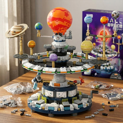 Modèle de planétarium à engrenages mécaniques du système solaire, kit de construction éducatif STEM avec système d'orbite planétaire pour enfants et adultes, cadeau d'anniversaire pour passionnés d'astronomie