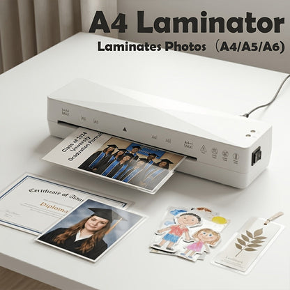 Laminatrice thermique A4 de 9 pouces de large - Plastifieuse 4 en 1 à chaud et à froid avec 10 pochettes incluses, préchauffage rapide, sans bulles pour le bureau, l'école, la maison et un usage professionnel