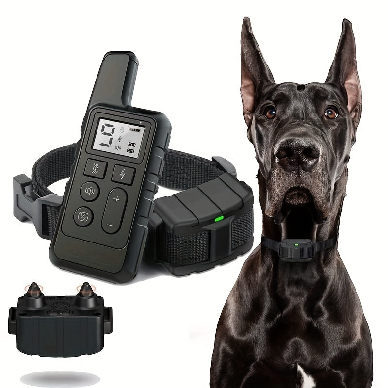 Collier de dressage pour chien à distance 9 niveaux – Collier électronique rechargeable avec modes décharge, vibration et signal sonore, portée de 500 m, réglable pour chiens de petite, moyenne et grande taille, contrôle anti-aboiement électronique sûr
