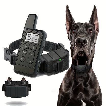 Collier de dressage pour chien à distance 9 niveaux – Collier électronique rechargeable avec modes décharge, vibration et signal sonore, portée de 500 m, réglable pour chiens de petite, moyenne et grande taille, contrôle anti-aboiement électronique sûr